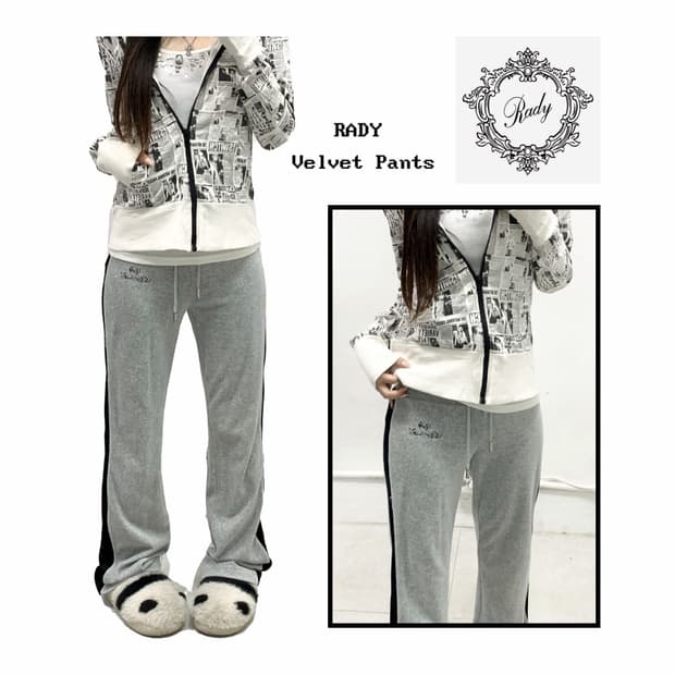 [RADY] 라디 갸루 벨벳 트레이닝 팬츠