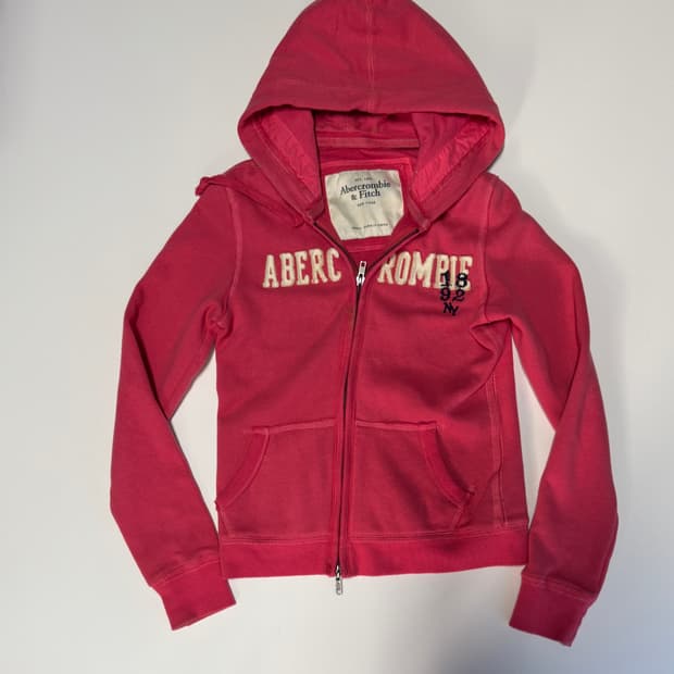 희귀!! 여성 아베크롬비 y2k 핑크 기모 후드집업 s