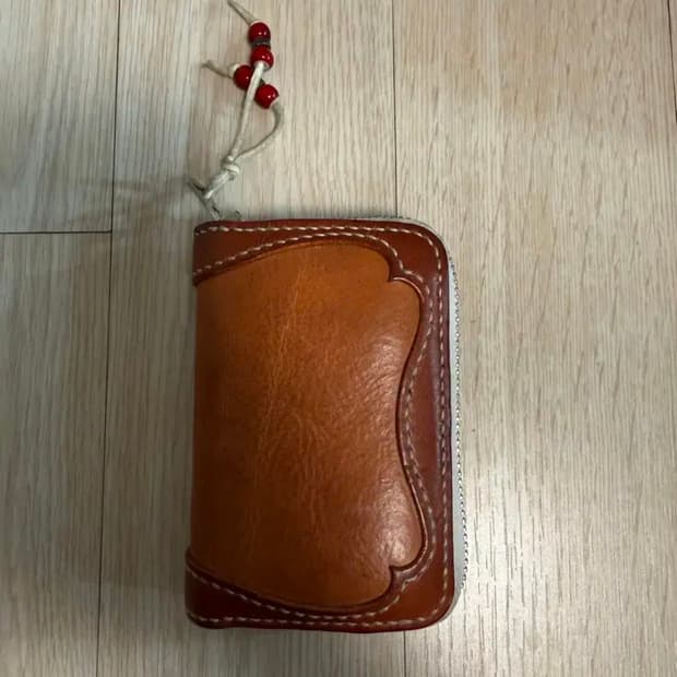 레더키메라 지퍼돌이 가죽 에이징반지갑