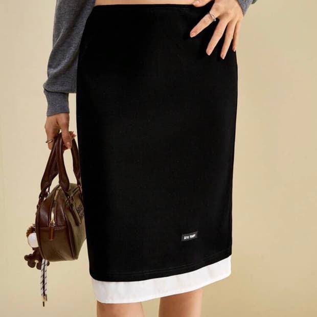 쉬인 미디 스커트