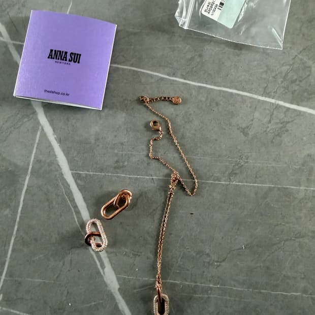 안나수이 귀걸이 목걸이 세트 로즈골드