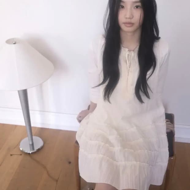 인앤양인하모니 러플 드레스 Ruffled dress, ivory