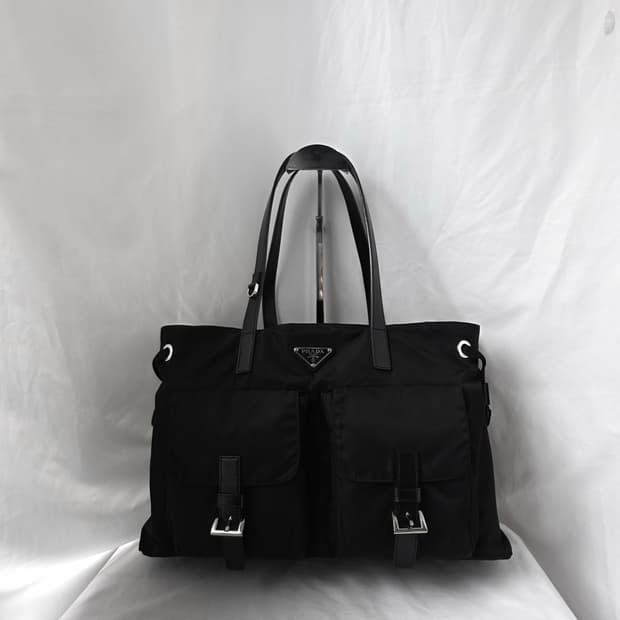 [정품 PRADA] 프라다 투포켓 나일론 숄더백 쇼퍼백