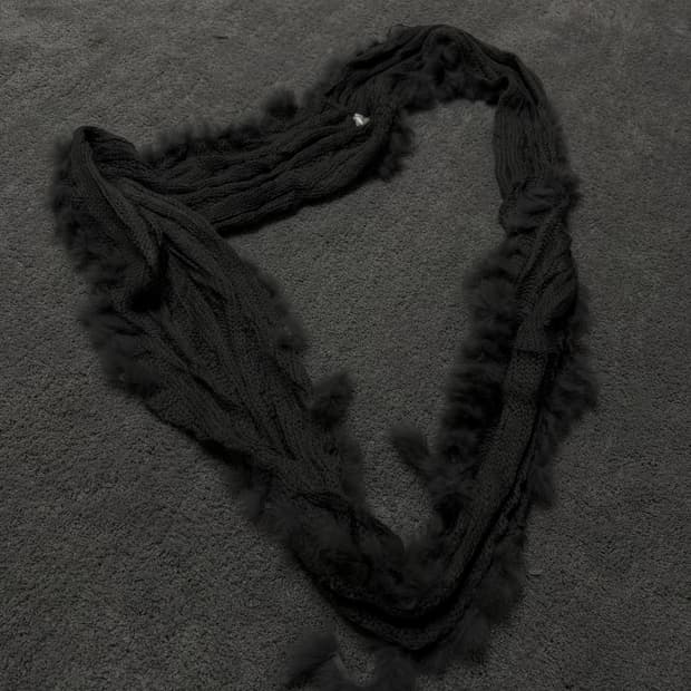 Vintage v-kei punk fur scarf