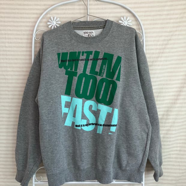 빈티지 그레이 투 패스트 맨투맨 y2k 스트릿 갸루 펑키 일본빈티지567