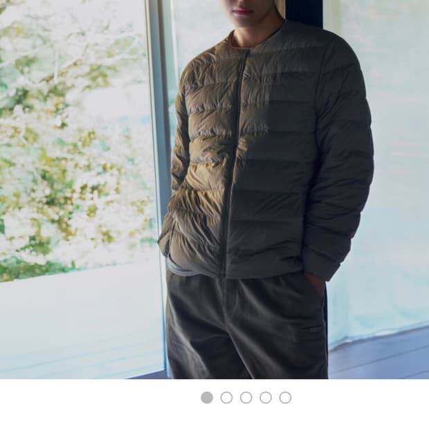 스노우피크 에어리 라운드넥 경량 다운 자켓 tan gray