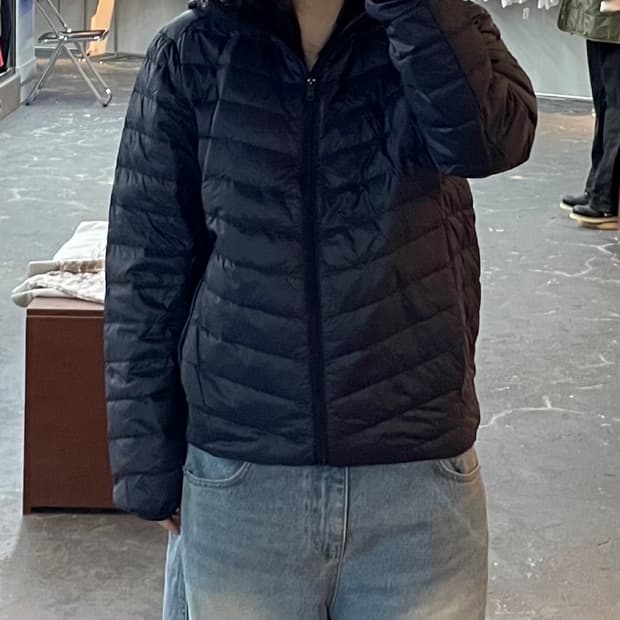 빈티지 네이비 다운 경량 후드자켓 H1482