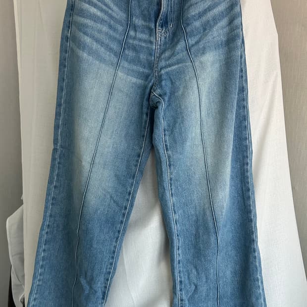 Navy County 일자 와이드핏 데님