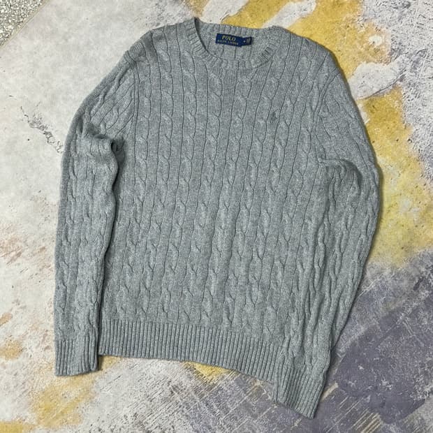 폴로랄프로렌 꽈배기 그레이 니트 m