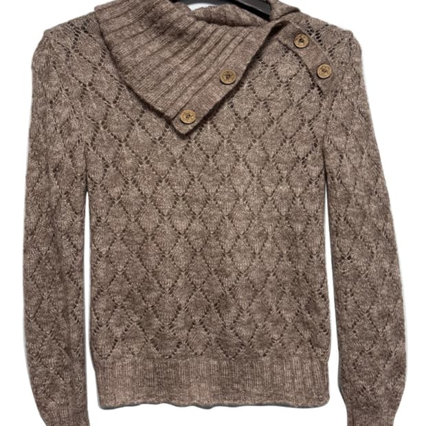 빈티지 모헤어 버튼니트