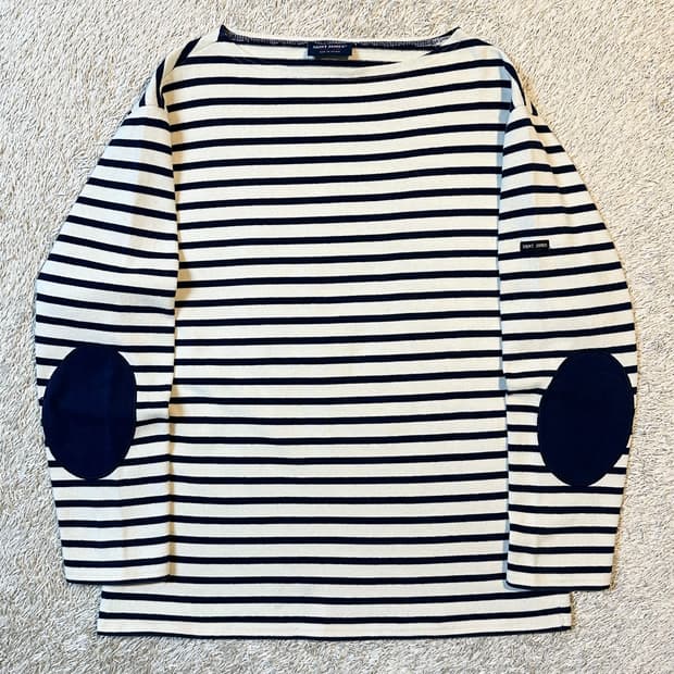 세인트제임스 SAINT JAMES 길도 엘보패치 스트라이프 긴팔