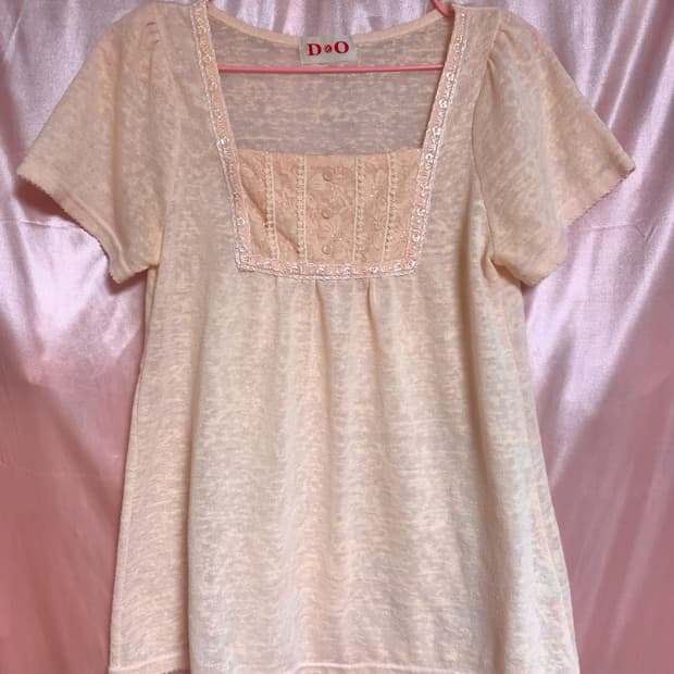 빈티지 레이스 니트 블라우스 갸루 모리