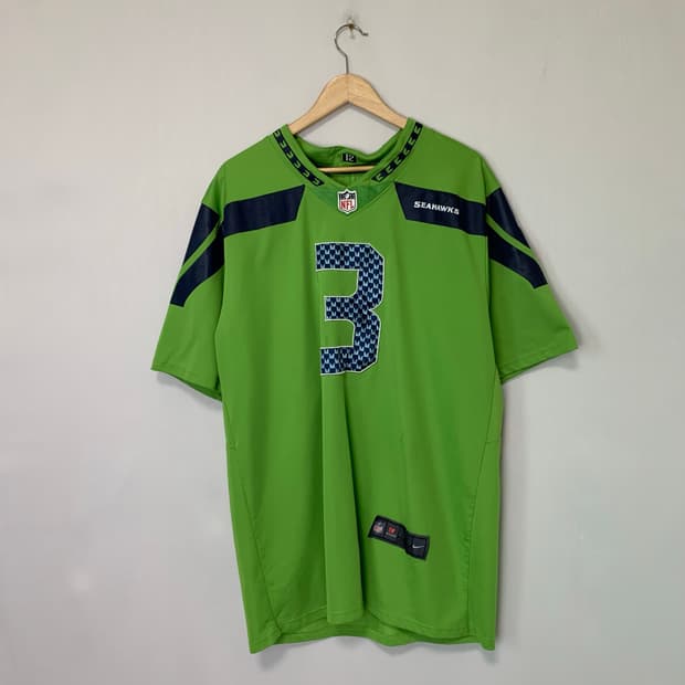 나이키 빈티지 져지 유니폼 시애틀 시호크스 NFL 반팔티 L 연두색