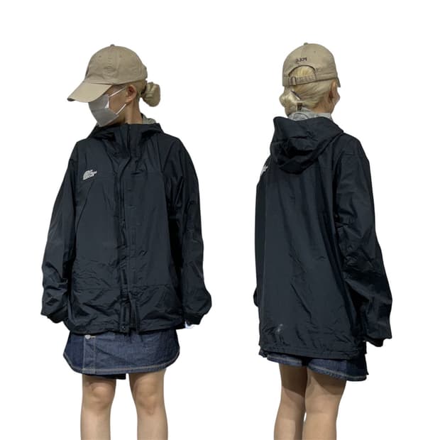 노스페이스 네이비 후드 오버핏 바람막이 트랙 자켓 XL