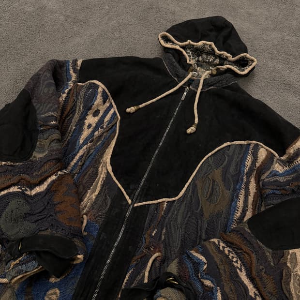 [ 정품/M ] 쿠지 빈티지 케이블 니트 후드집업