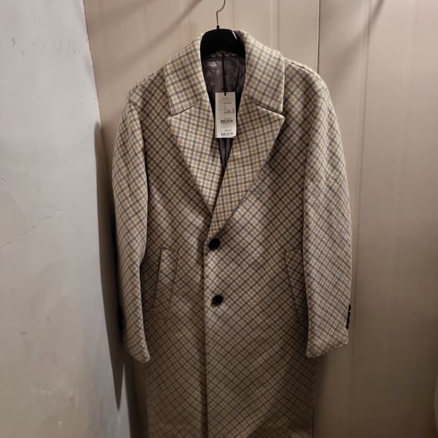 [100]BON 본 체크 롱코트  새상품