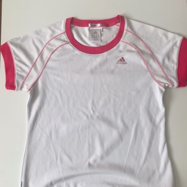 Adidas White & Pink Short Sleeve T-Shirt