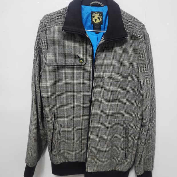 아디다스 체크 패턴 자켓