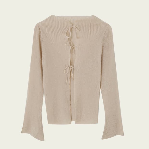 리본빛 Rase Tie Cardigan  