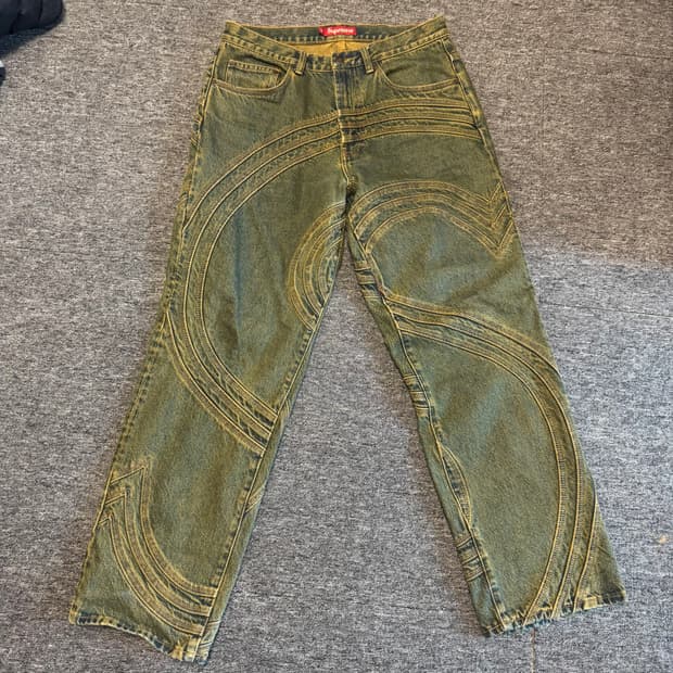 30 슈프림 S 로고 루즈 핏 진 더티 - 24SS