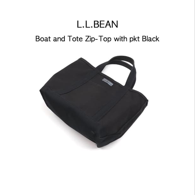 L.L.BEAN 보트 앤 토트 집탑 위드 포켓 블랙