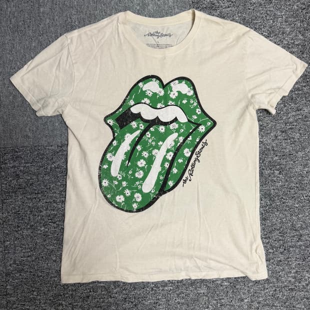 The Rolling Stones 플로럴 텅 로고 반팔 티셔츠