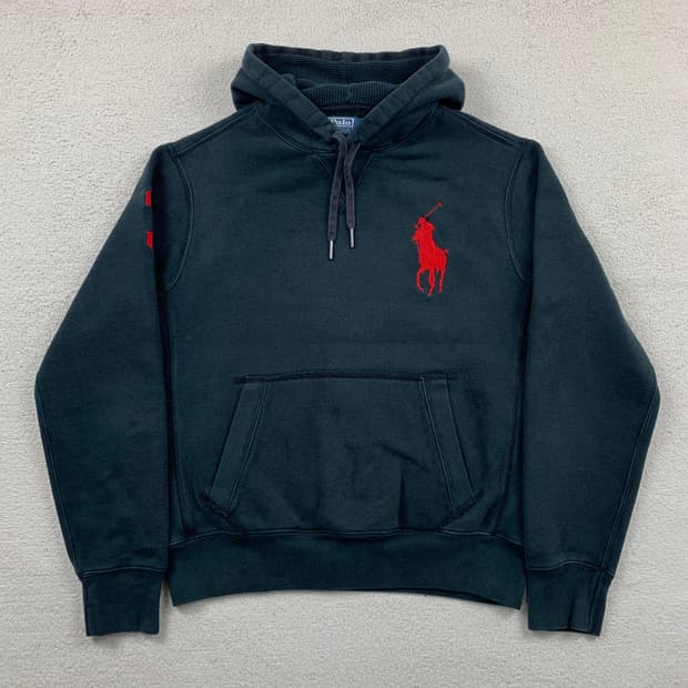 폴로 랄프로렌 빅포니 써멀 후드티 블랙