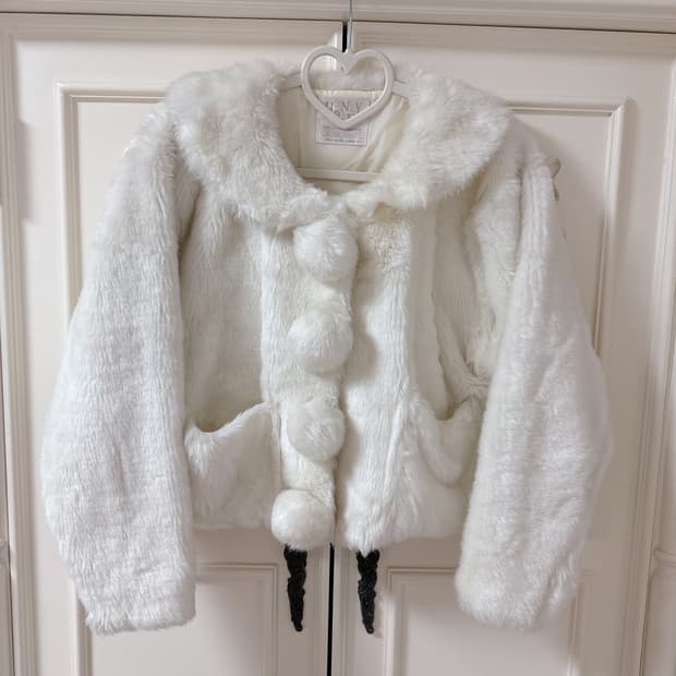 빈티지 폼폼 퍼자켓 