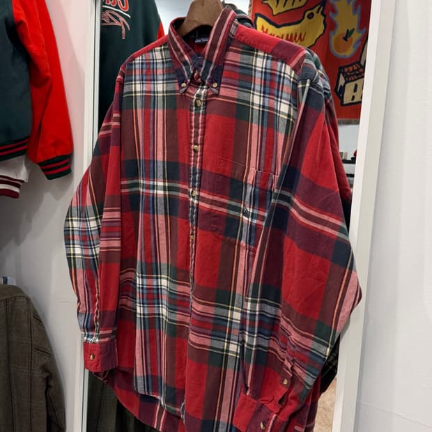 90s Nautica 노티카 코튼 플라넬 체크 셔츠