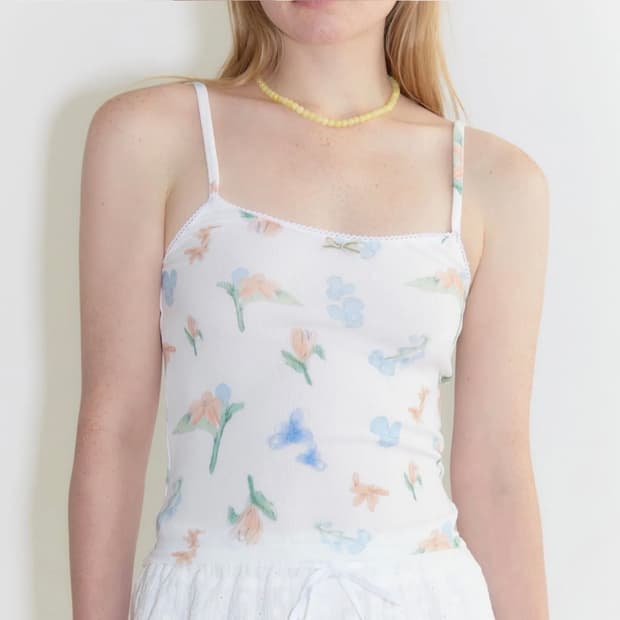 시눈 Flower Ribbon Sleeveless (Cream)