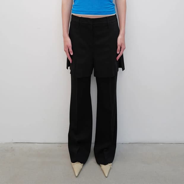 오픈와이와이 overlay pants 오버레이 팬츠 블랙s