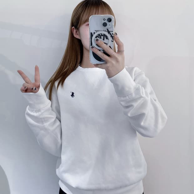 폴로랄프로렌 네이비포니 화이트 맨투맨