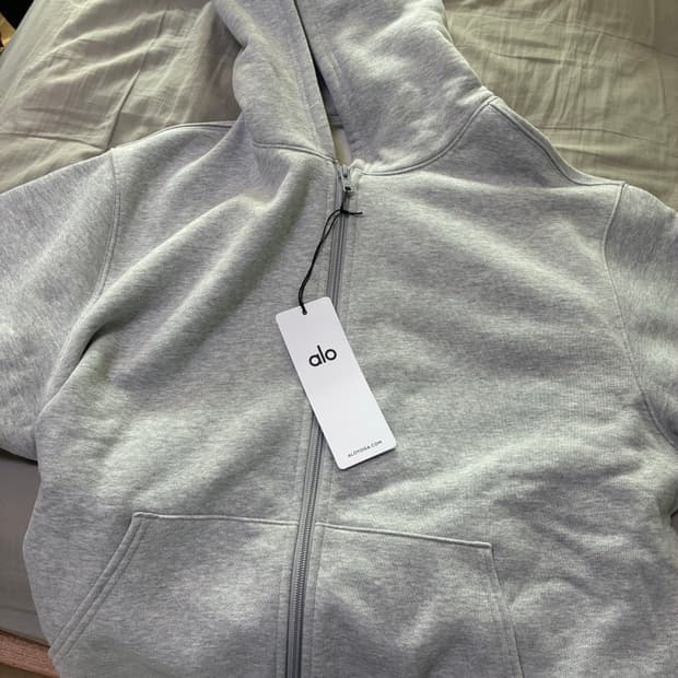 (새상품) 알로요가 리나운 풀집 후디 M 애슬레틱 헤더 그레이