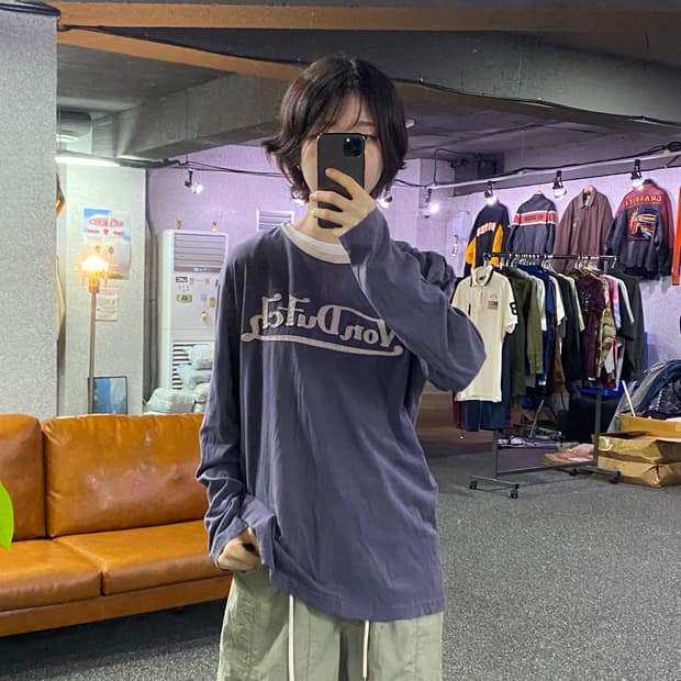 본더치 빅로고 투톤 애쉬 롱슬리브 B5518