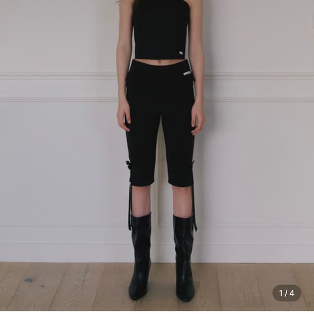 OVERDUEFLAIR FRILL BIKER SHORTS_BLACK