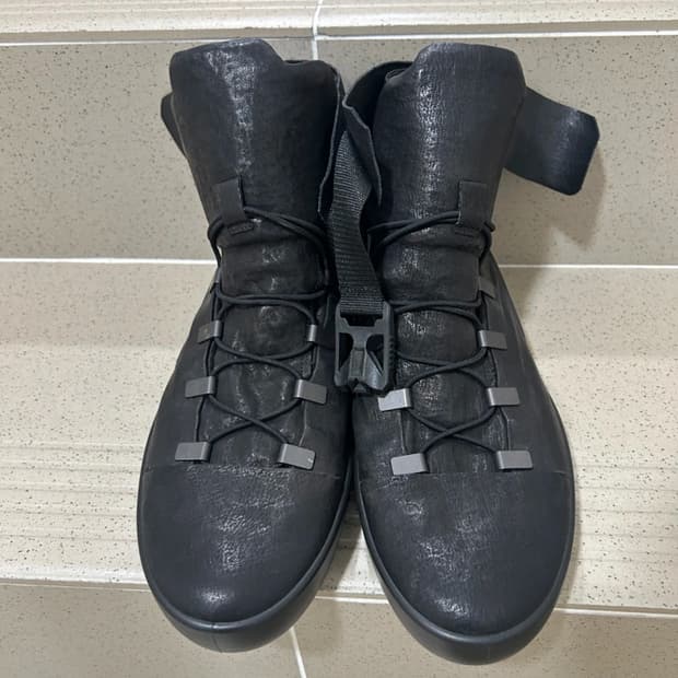 [43] 이태리 블랙 가죽 하이탑 슈즈 280