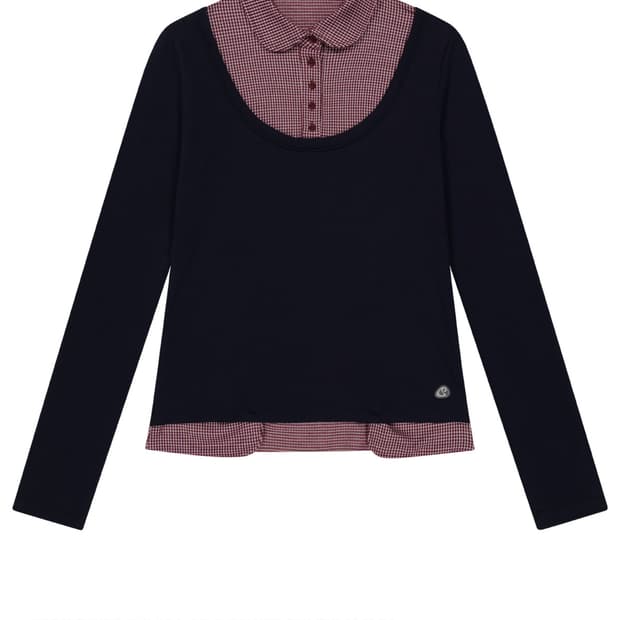 (현물/단시간1회착)코이세이오 리버시블 칼라 롱슬리브 네이비