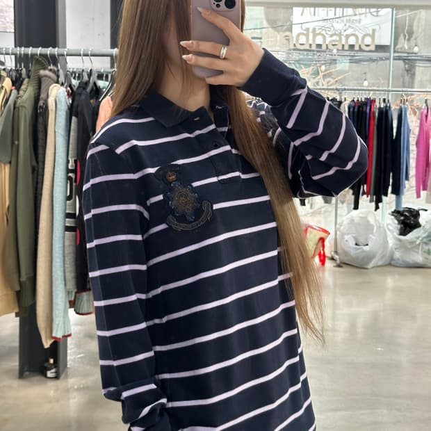 폴로랄프로렌 패치 스트라이프 럭비 PK긴팔티