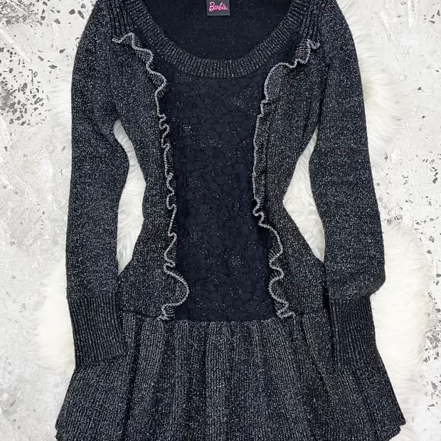 바비 글리터 프릴 원피스