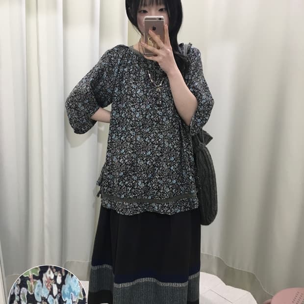 mori girl flower blouse