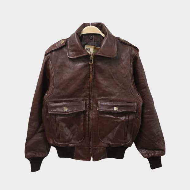 90'S RARE ANGEL LEATHER A-2 소가죽점퍼 62195