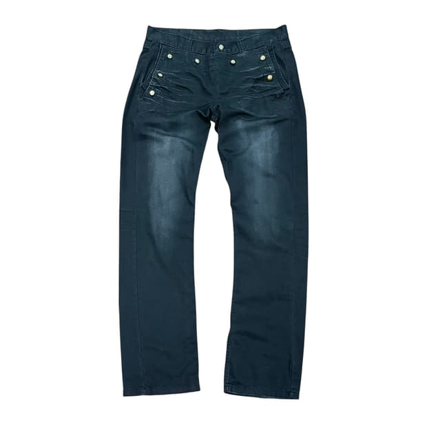 (33) 재패니즈 스타일 버튼 디테일 블랙 진