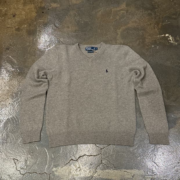 폴로 랄프로렌 브이넥 니트 그레이 L