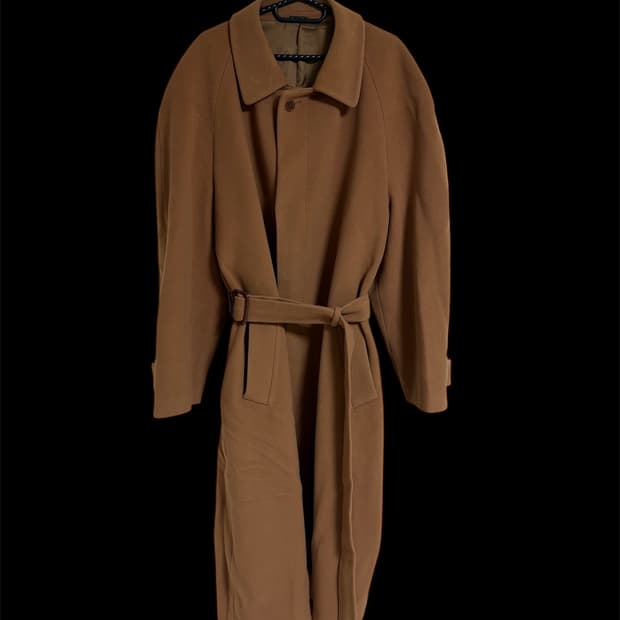 FERRE 페레 80s·90s 빈티지 체스터 코트 카멜 관능적 오버 실루