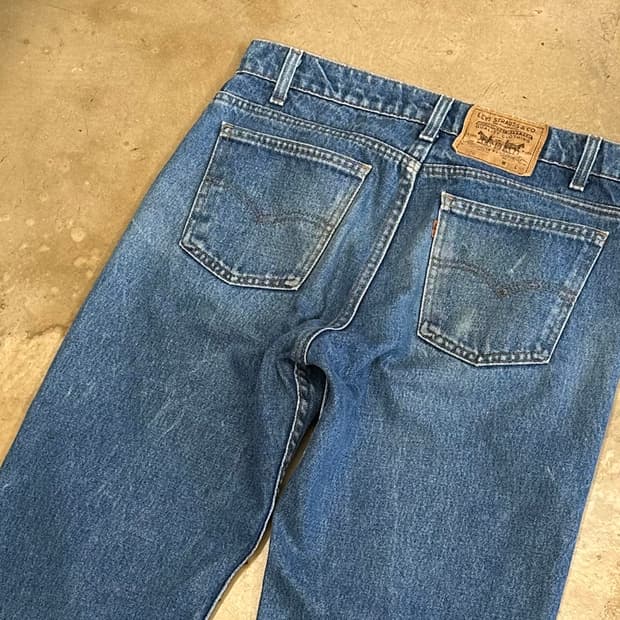 W34 90s Made in USA리바이스 506 오렌지탭 블루 데님팬츠