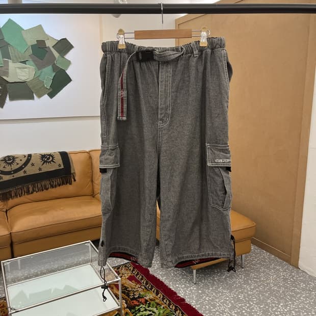마자플라바 벨티드 빈티지 밴딩 카고 반바지 XL C05385