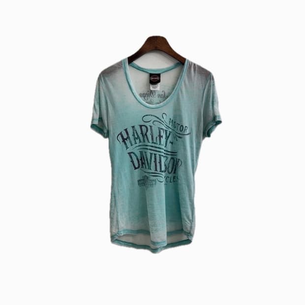 할리데이비슨 슬림핏 화이트블루 반팔