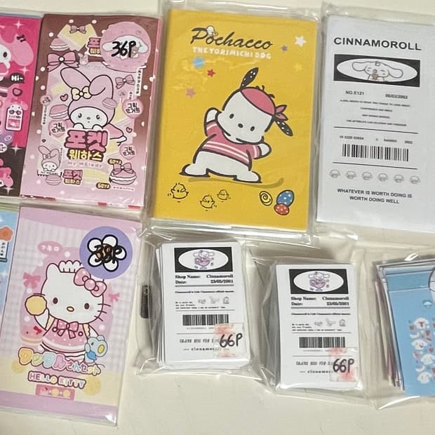 산리오 스티커 세트+포차코 수첩