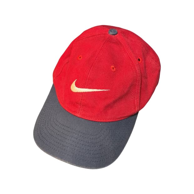 90s 나이키 빈티지 배색 볼캡 레드 네이비