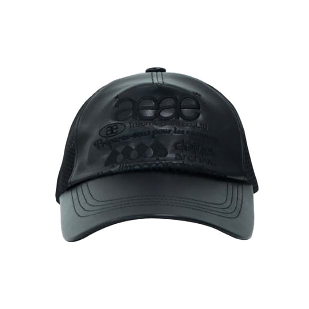 aeae x 트리밍버드 웹 로고 메쉬 캡 블랙